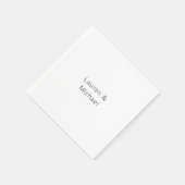 Huwelijk Elegant Minimalistische Plain Zwart Wit Servet (Hoek)