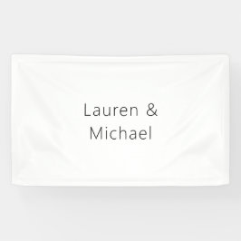 Huwelijk Elegant Minimalistische Plain Zwart Wit Spandoek