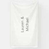 Huwelijk Elegant Minimalistische Plain Zwart Wit Spandoek (Verticaal)