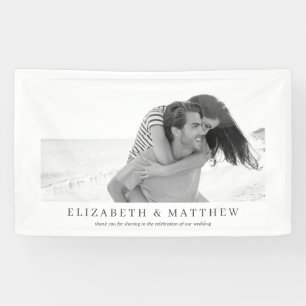 Huwelijk   Elegant Moderne Aangepaste Foto Spandoek