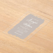 Huwelijk Elegant Romantisch Script Champagne Paint Acryl Uitnodigingen (Laagn)