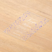 Huwelijk Elegant Romantisch Script Paarse Specks Acryl Uitnodigingen (Laagn)