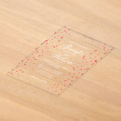 Huwelijk Elegant Romantisch Script Red Specks Acryl Uitnodigingen (Laagn)