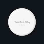 Huwelijk Elegante Kalligrafie Creatief Zwart Wit Magneet<br><div class="desc">Deze sjabloon kan worden aangepast aan alle professionele beroepen.</div>