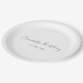 Huwelijk Elegante Kalligrafie Creatief Zwart Wit Papieren Bordje (Gekanteld)