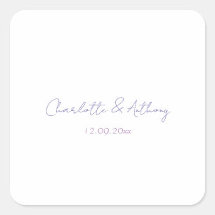 Huwelijk Elegante Kalligrafie Creatieve Namen & Da Vierkante Sticker