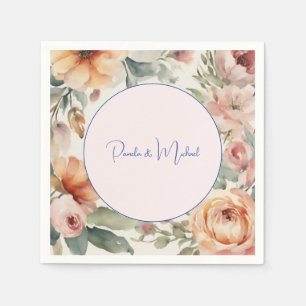 Huwelijk Elegante Minimalistische Klassieke Bloeme Servet