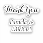Huwelijk Elegante Minimalistische Klassieke Dank u Sticker (Voorkant)