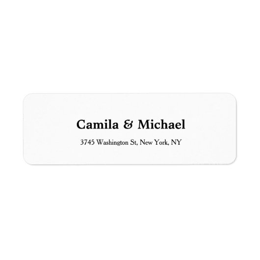 Huwelijk Elegante Minimalistische Witte Vlakte Etiket (Voorkant)