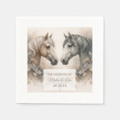Huwelijk Elegante Paarden Servet (Voorkant)