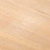 Huwelijk Elegante Romaanse Script Typografie Wit Acryl Uitnodigingen (Laagn)