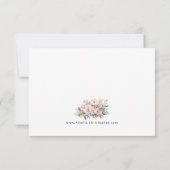 Huwelijk elegante roze pioenen RSVP (Achterkant)