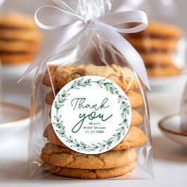 Huwelijk Elegante Waterverf Greenery Leaves Ronde Sticker