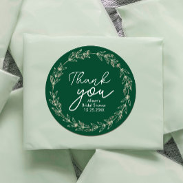 Huwelijk Elegante Waterverf Greenery Leaves Ronde Sticker