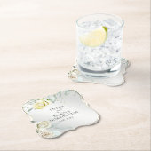 Huwelijk Elegante Waterverf Ivoor Geel Blush Roos Kartonnen Onderzetters (Insitu)