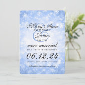 Huwelijk/Elopement Blue Winter Wonderland Kaart (Staand voorkant)