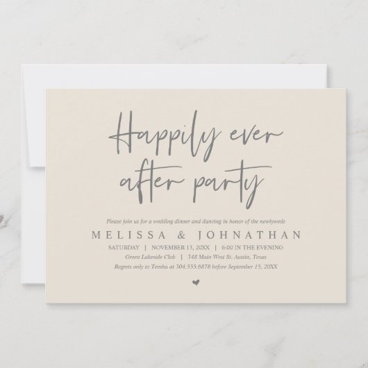 Huwelijk Elopement Diner, nog lang en gelukkig na  Kaart (Voorkant)