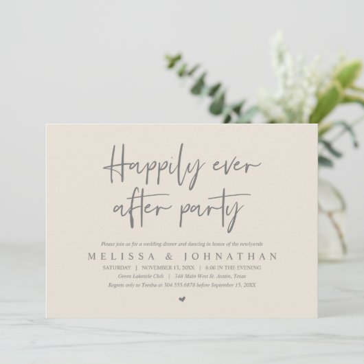 Huwelijk Elopement Diner, nog lang en gelukkig na  Kaart (Staand voorkant)