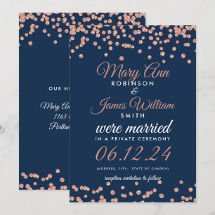 Huwelijk Elopement Roos Gouden Glitter Confetti Ma Kaart