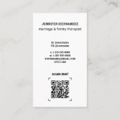 Huwelijk en familie therapeut aangepaste QR Visitekaartje (Achterkant)