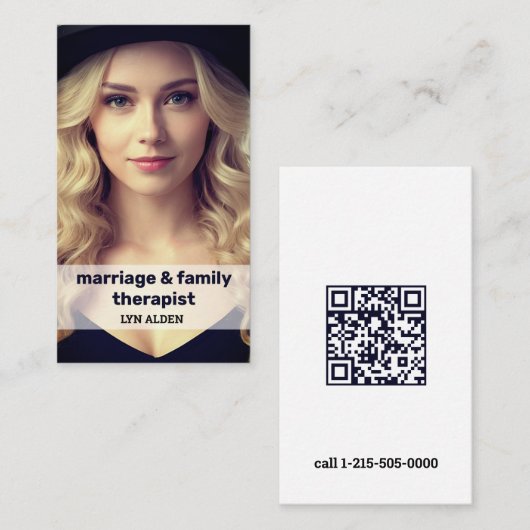 Huwelijk en gezinstherapeut QR Visitekaartje (Voorkant / Achterkant)