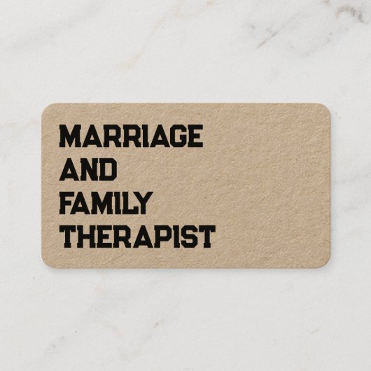 Huwelijk en gezinstherapeut visitekaartje (Voorkant)