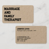 Huwelijk en gezinstherapeut visitekaartje (Voorkant / Achterkant)