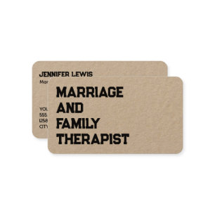 Huwelijk en gezinstherapeut visitekaartje