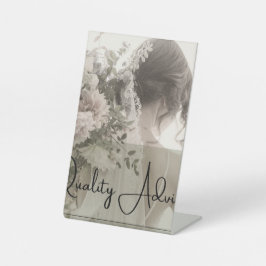 Huwelijk en huwelijksverjaardag uitnodigingskaart reclamebord met voetstuk