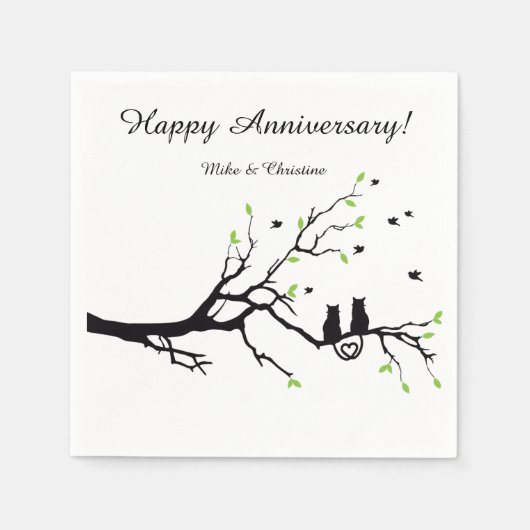 Huwelijk en Jubileum Cocktail servetten (Voorkant)