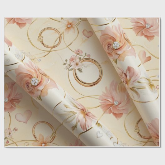 Huwelijk en Verloving Wrapping Sheet Cadeaupapier (Vlak)