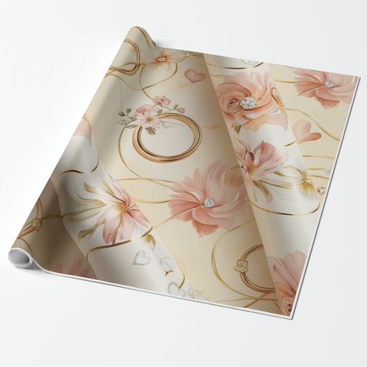 Huwelijk en Verloving Wrapping Sheet Cadeaupapier (Uitgerold)