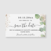 Huwelijk eucalyptus groen blijf de datum magneet (Voorkant)