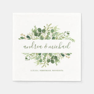 Huwelijk Eucalyptus Vines Greenery Lijst Namen Servet