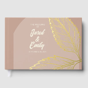 Huwelijk Folie Soft Mocha Brown Guest Book Gastenboek