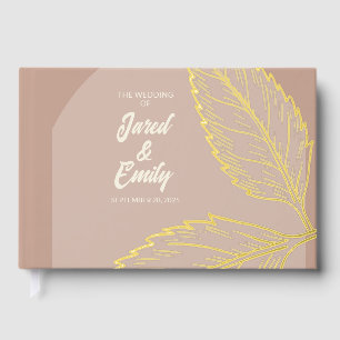 Huwelijk Folie Soft Mocha Brown Guestbook Gastenboek