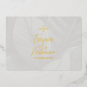 Huwelijk Folie Tropisch Chic Folie Uitnodiging (Voorkant)