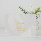 Huwelijk Folie Tropisch Chic Folie Uitnodiging (Staand Voorkant)