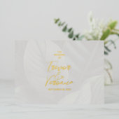 Huwelijk Folie Tropisch Chic Uitnodiging (Staand Voorkant)