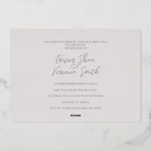 Huwelijk Folie Tropisch Chic Uitnodiging (Achterkant)