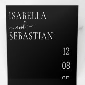 Huwelijk Formeel Zwart Alles in één set Drieluik Uitnodiging (Binnenzijde eerst)