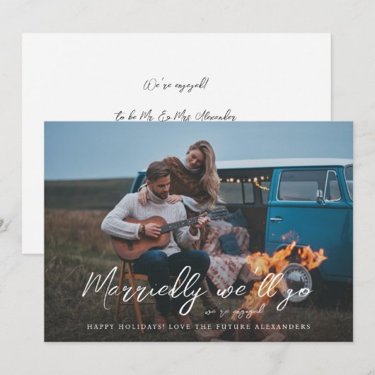 Huwelijk gaan we vakantie Verloving Foto V2 (Voorkant / Achterkant)