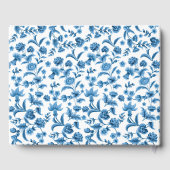 Huwelijk Gastboek Chintz Blauw & Wit Bloemen Gastenboek (Achterkant)