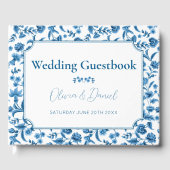 Huwelijk Gastboek Chintz Blauw & Wit Bloemen Gastenboek (Voorkant)
