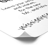 Huwelijk Gastboek Fles Met Bericht Poster (Hoek)