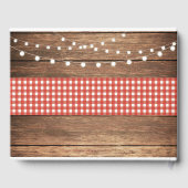 Huwelijk Gastboek Hout Rustieke Lichten Rood Check Gastenboek (Achterkant)