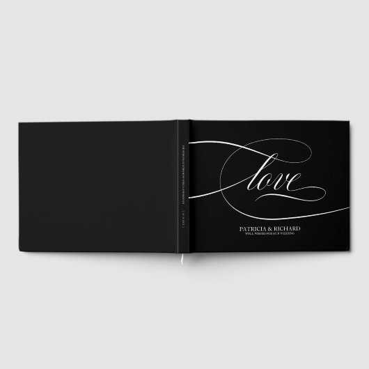 Huwelijk gastenboek Elegant zwart-wit (Volledig)