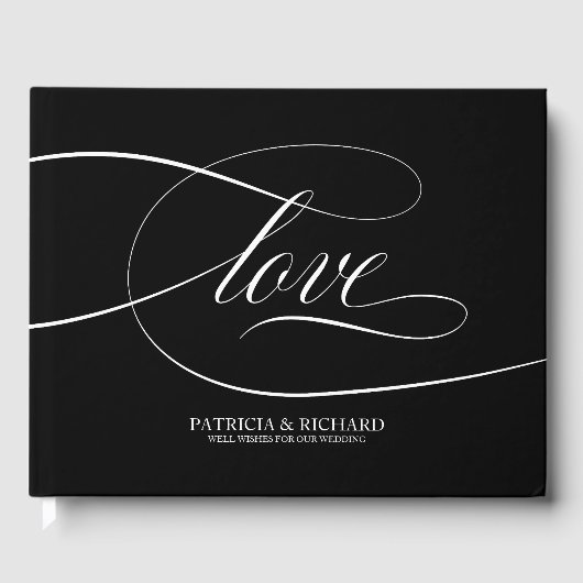 Huwelijk gastenboek Elegant zwart-wit (Voorkant)