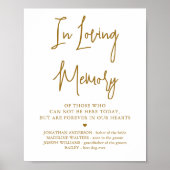 Huwelijk Gedenk Elegant Goud Ter liefdevolle Herin Poster (Voorkant)