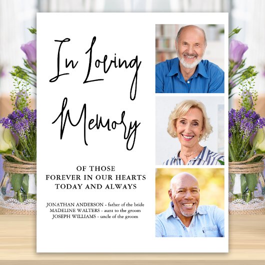 Huwelijk Gedenk Personaliseer 3 Foto Liefdevolle H Poster